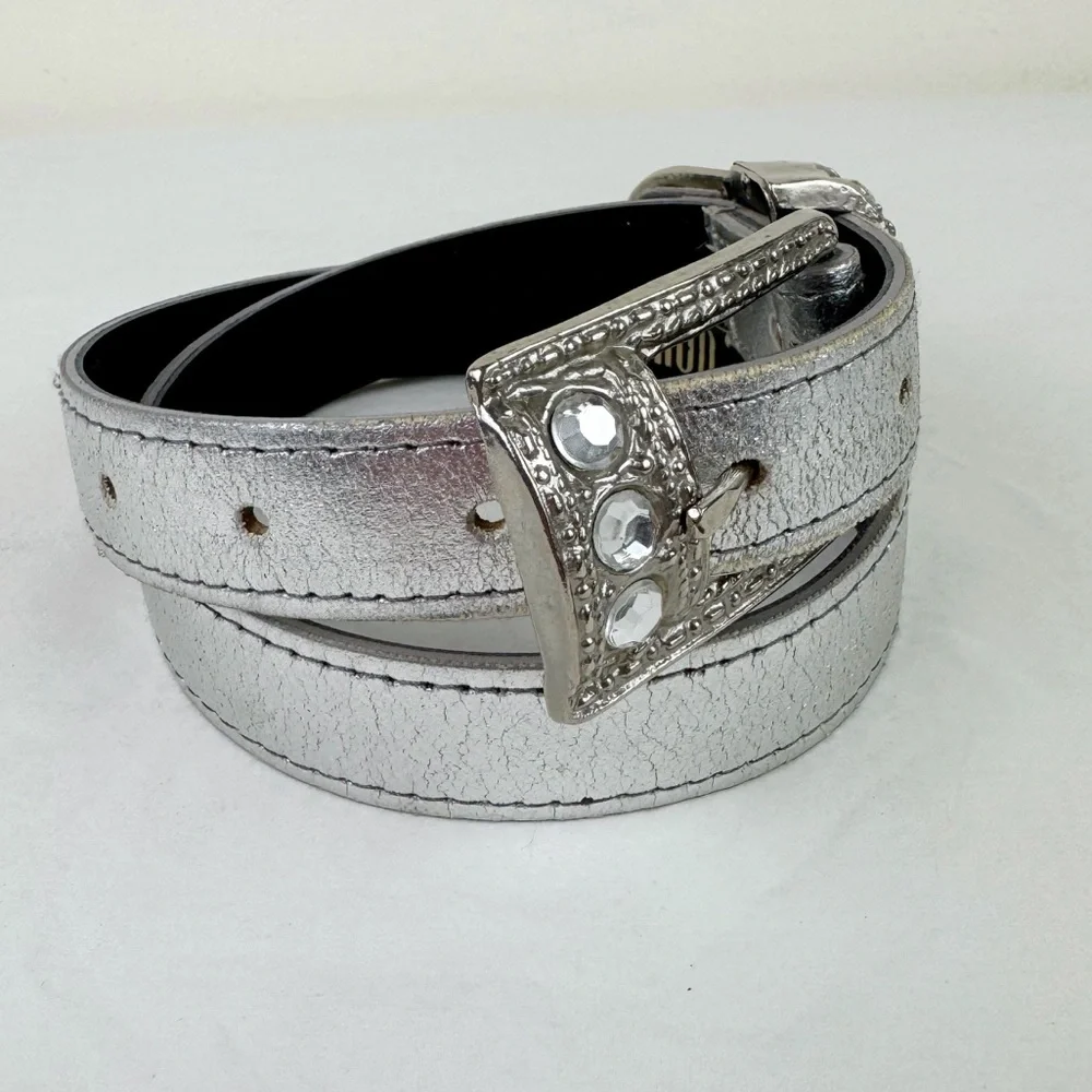 A.Brod Vintage 80's Silver Metallic Belt